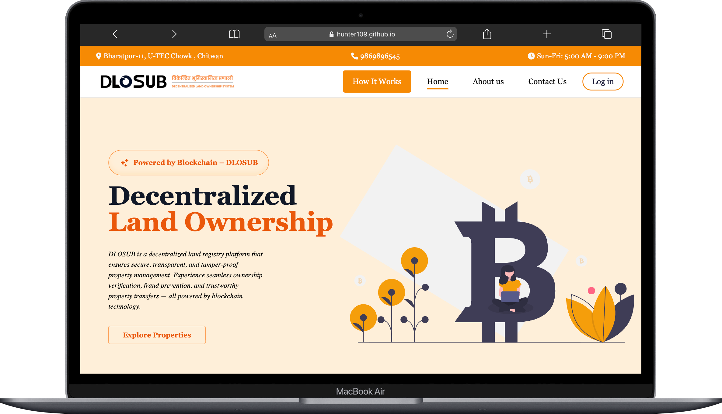 Decentralized Land Ownership system Using  Blockchain 